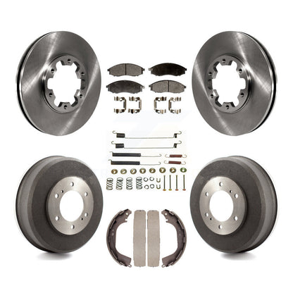 Rotor de frein à disque avant et arrière, Kit de plaquettes et de tambour semi-métalliques (7 pièces) pour Nissan Xterr