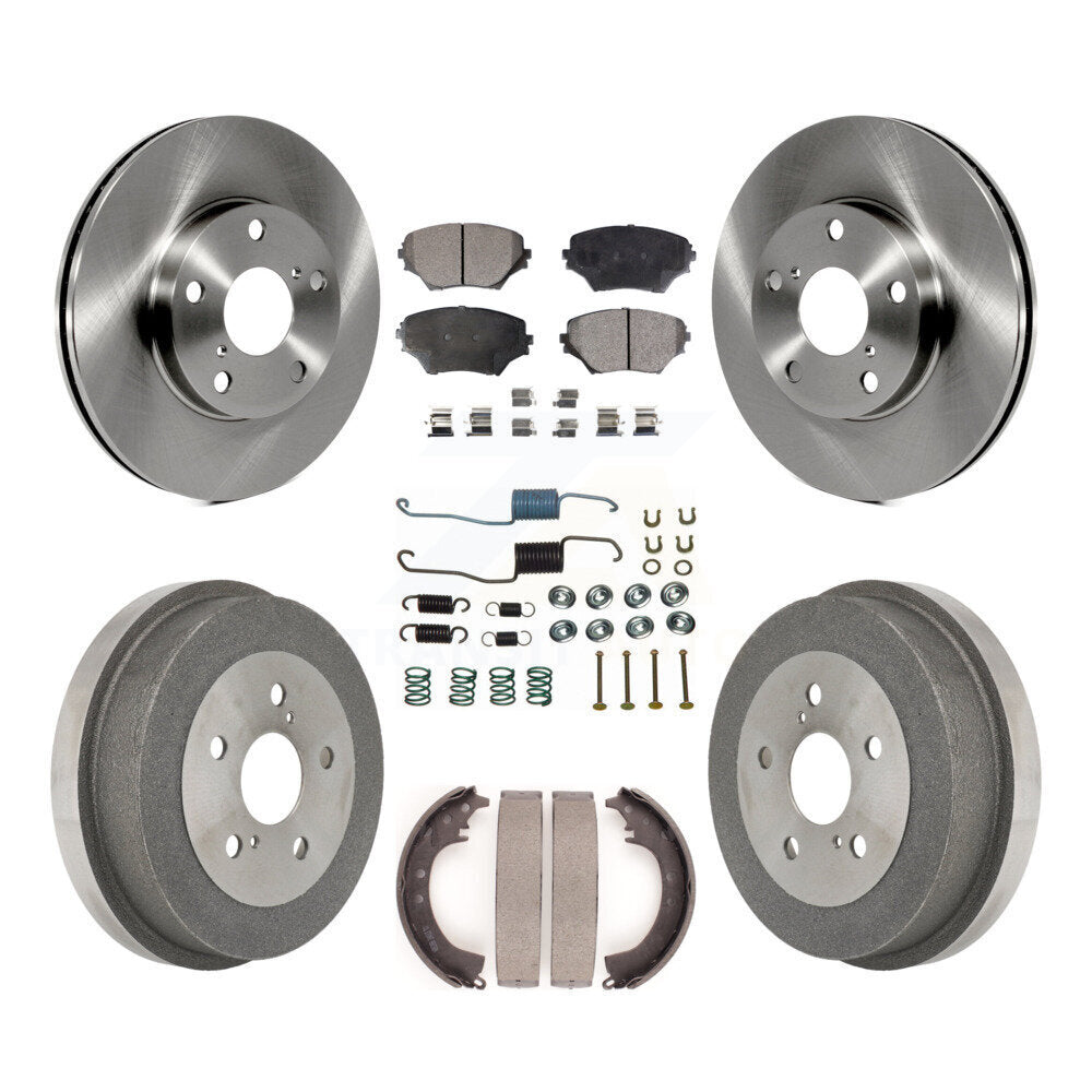 Rotor de frein à disque avant et arrière, Kit de plaquettes et de tambour semi-métalliques (7 pièces) pour Toyota RAV