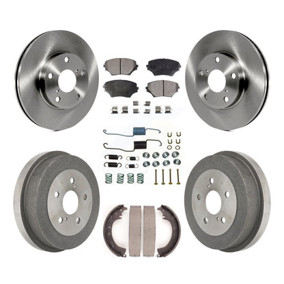 Rotor de frein à disque avant et arrière, Kit de plaquettes et de tambour semi-métalliques (7 pièces) pour Toyota RAV