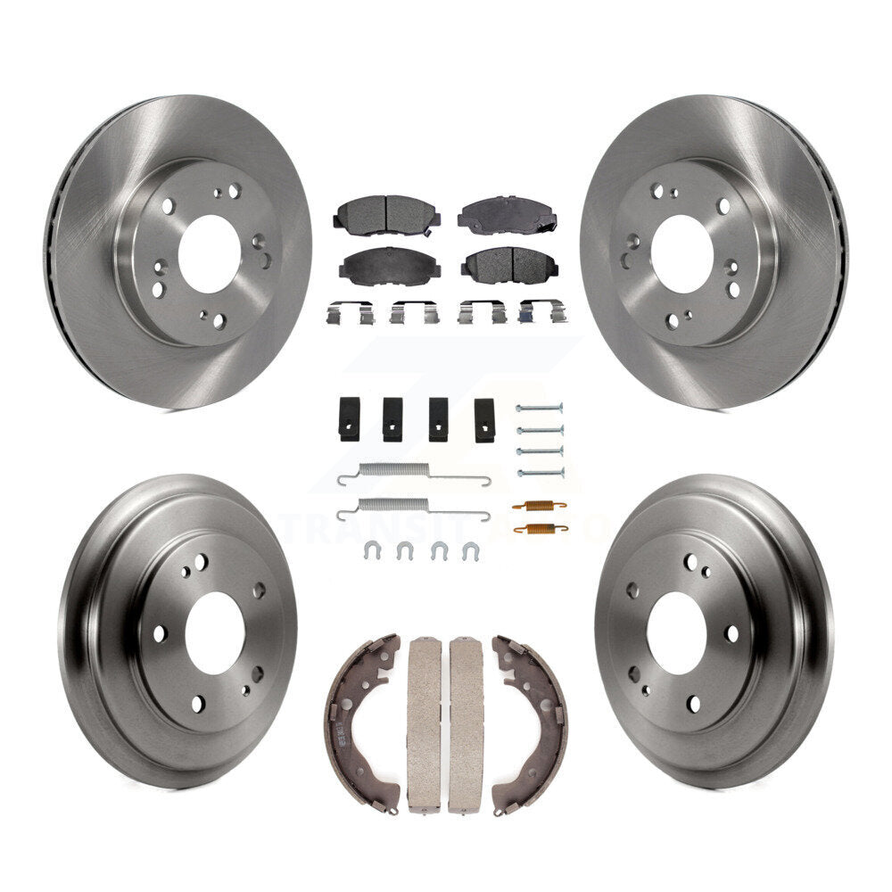 Rotor de frein à disque avant et arrière, Kit de plaquettes et de tambour semi-métalliques (7 pièces) pour Honda Civi