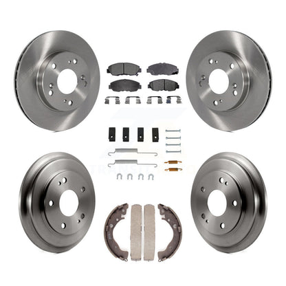 Rotor de frein à disque avant et arrière, Kit de plaquettes et de tambour semi-métalliques (7 pièces) pour Honda Civi