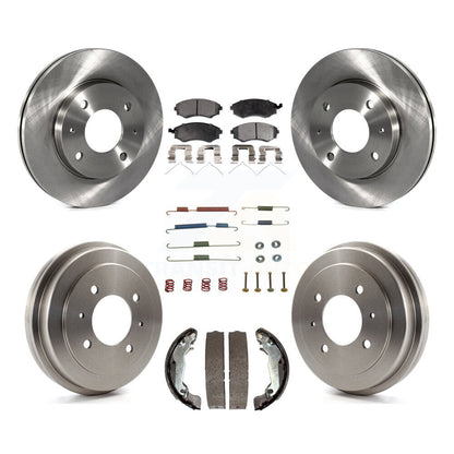 Kit de tambour à plaquettes semi-métalliques, Rotor de frein à disque avant et arrière (7 pièces) pour Hyundai Elantr