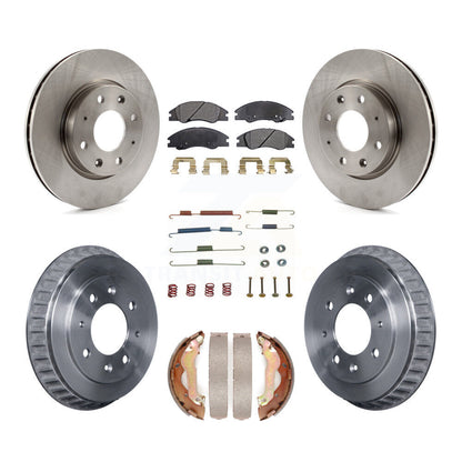 Rotor de frein à disque avant et arrière, Kit de plaquettes et de tambour semi-métalliques (7 pièces) pour Kia Spectr