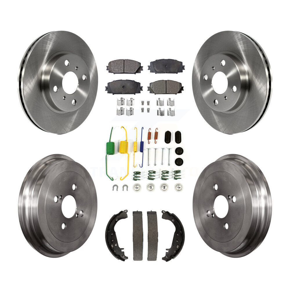 Rotors de frein à disque avant et arrière, Kit de plaquettes et de tambour semi-métalliques (7 pièces) pour Toyota Yari
