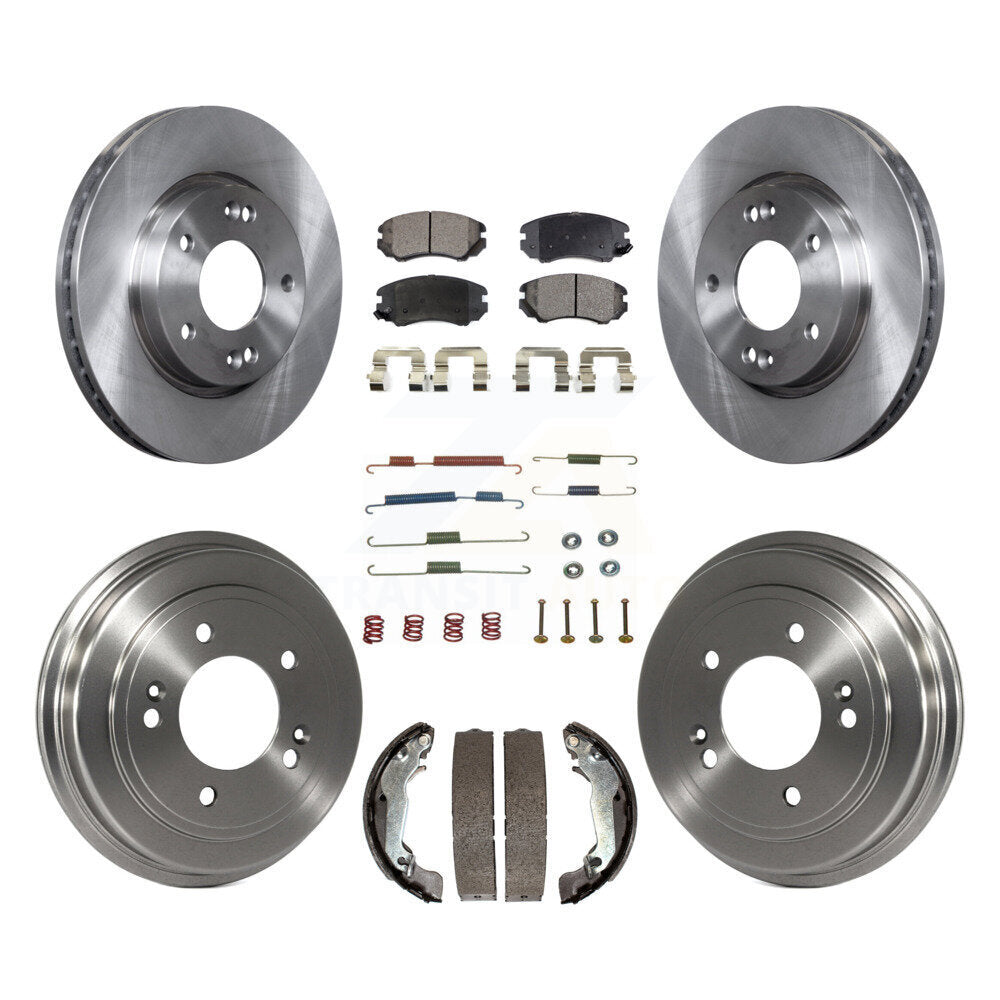 Kit de tambour à plaquettes semi-métalliques, Rotor de frein à disque avant et arrière (7 pièces) pour Hyundai Elantr