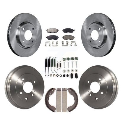 Rotors de frein avant et arrière, Kit de tambour à plaquettes semi-métalliques (7 pièces) pour Nissan Versa Sentr