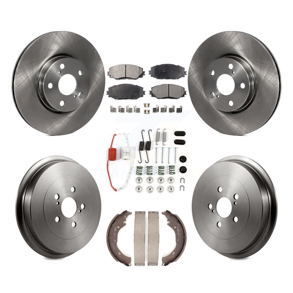 Rotors de frein à disque avant et arrière, Kit de tambour à plaquettes semi-métalliques (7 pièces) pour Toyota Coroll