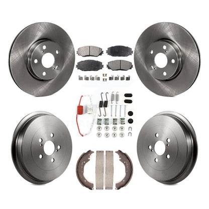 Rotors de frein à disque avant et arrière, Kit de tambour à plaquettes semi-métalliques (7 pièces) pour Toyota Coroll