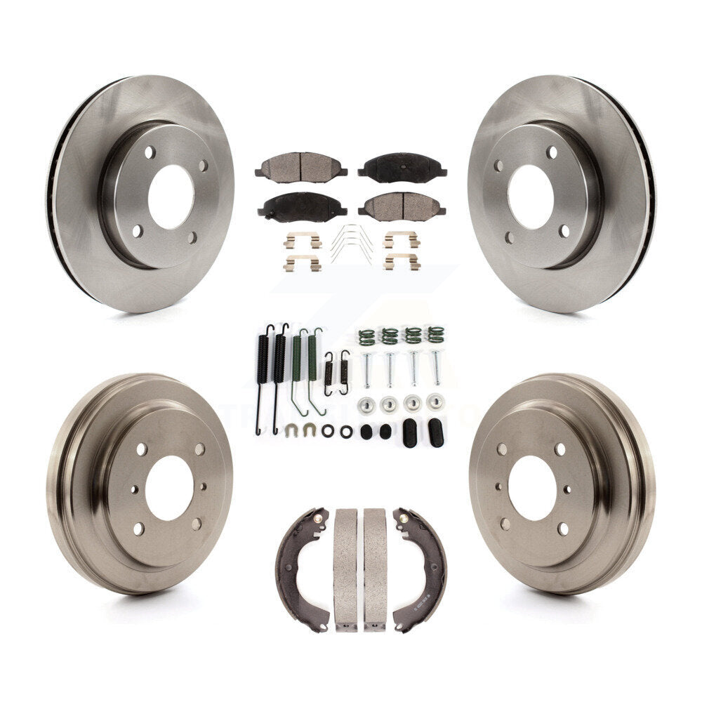 Rotors de frein avant et arrière, Kit de plaquettes et tambours semi-métalliques (7 pièces) pour Nissan Versa 1.6