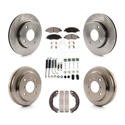 Rotors de frein avant et arrière, Kit de plaquettes et tambours semi-métalliques (7 pièces) pour Nissan Versa 1.6