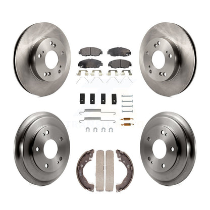 Rotor de frein à disque avant et arrière, Kit de plaquettes et de tambour semi-métalliques (7 pièces) pour Honda Civi