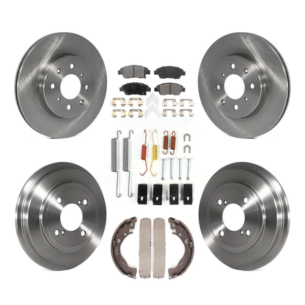 Kit de tambour à plaquettes semi-métalliques pour rotors de frein avant et arrière (7 pièces) pour Honda Fi 2015-2020