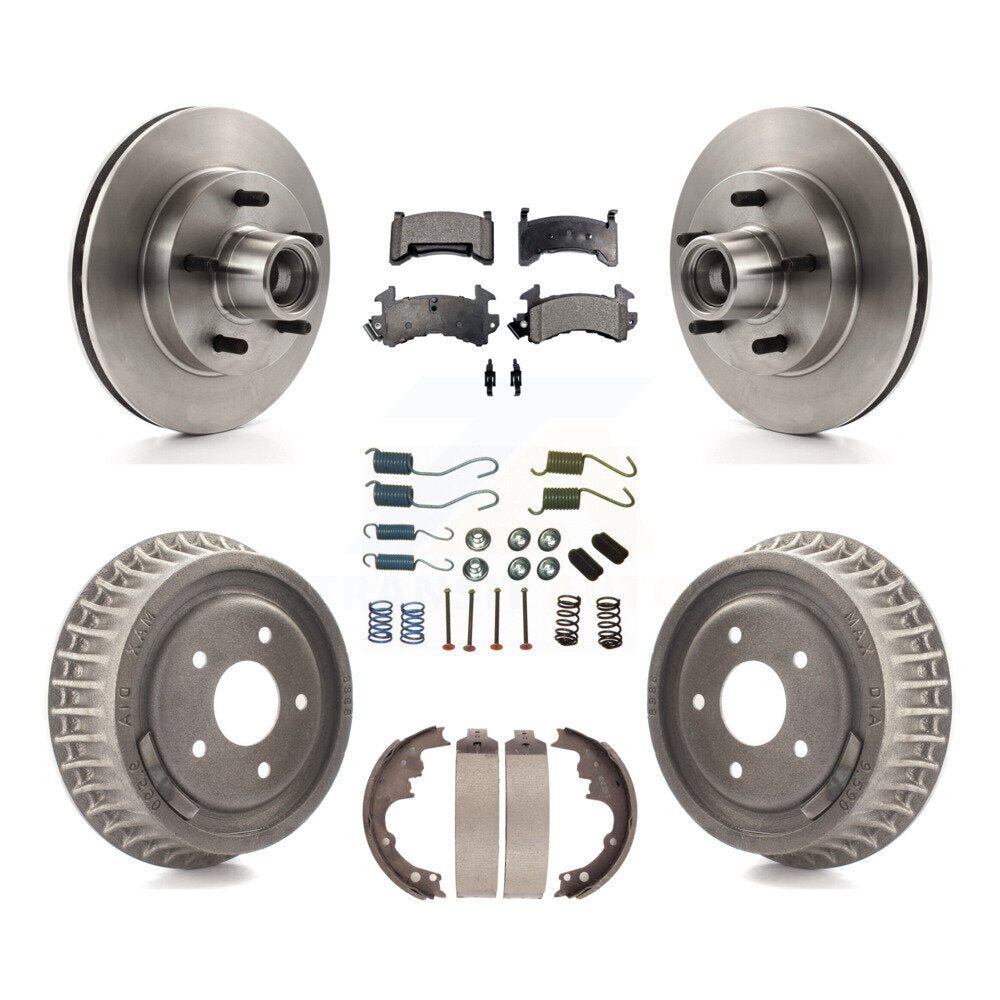 Rotors de frein avant et arrière, Kit de plaquettes et tambours semi-métalliques (7 pièces) pour Chevrolet S10 GM