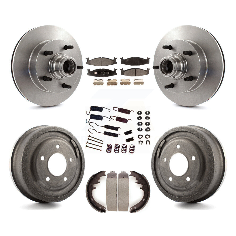 Kit de tambour de tampon semi-métallique de moyeu de Rotor de frein avant et arrière (7 pièces) pour Ford F-150 E-15