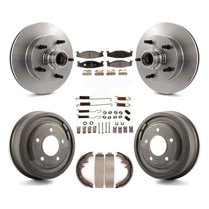 Kit de tambour à plaquettes semi-métalliques pour Rotor de frein avant et arrière (7 pièces) pour Ford E-150 Econolin