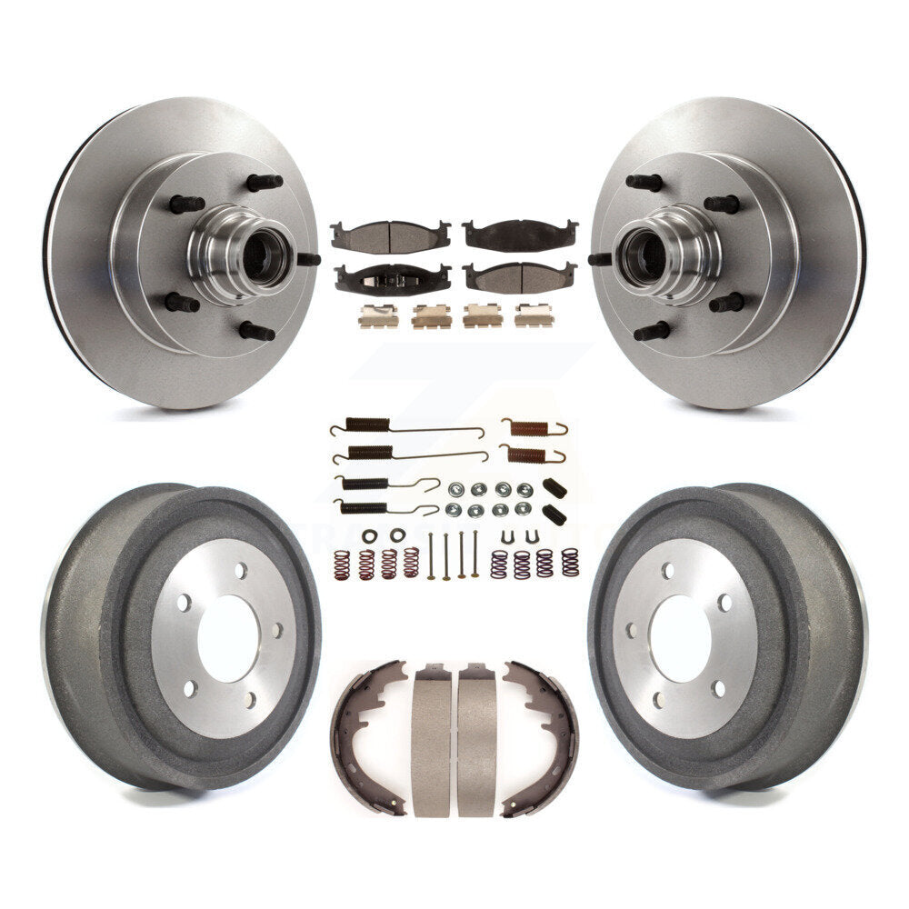 Kit de tambour à plaquettes semi-métalliques pour Rotor de frein avant et arrière (7 pièces) pour Ford E-150 Econolin