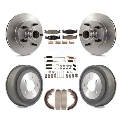 Kit de tambour à plaquettes semi-métalliques pour Rotor de frein avant et arrière (7 pièces) pour Ford E-150 Econolin
