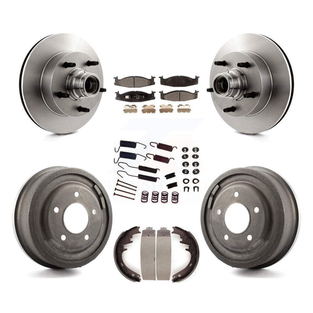 Kit de tambour à plaquettes semi-métalliques pour Rotor de frein avant et arrière (7 pièces) pour Ford E-150 Econolin