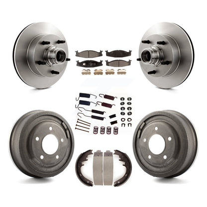 Kit de tambour à plaquettes semi-métalliques pour Rotor de frein avant et arrière (7 pièces) pour Ford E-150 Econolin