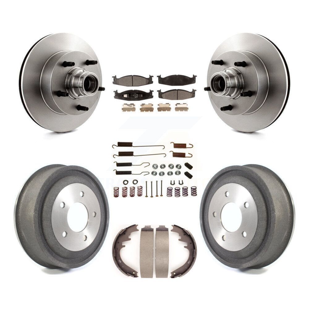 Kit de tambour à plaquettes semi-métalliques pour Rotor de frein avant et arrière (7 pièces) pour Ford E-150 Econolin