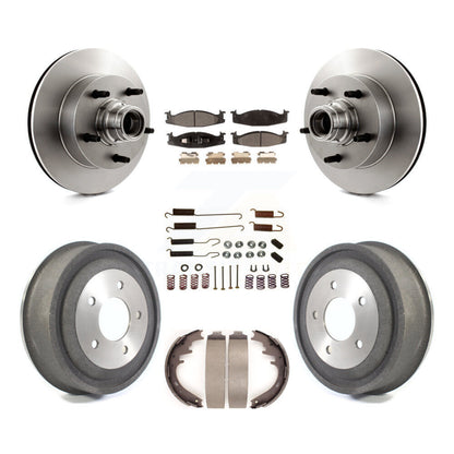 Kit de tambour à plaquettes semi-métalliques pour Rotor de frein avant et arrière (7 pièces) pour Ford E-150 Econolin