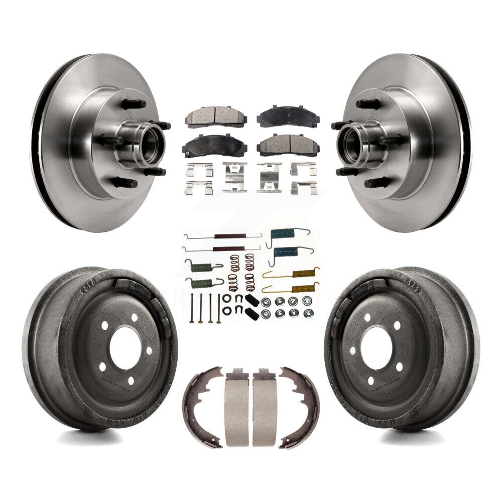 Rotors de frein avant et arrière, Kit de plaquettes et tambour semi-métalliques (7 pièces) pour Ford Ranger Mazd