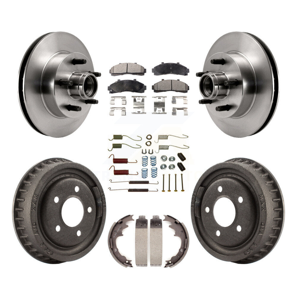 Rotors de frein avant et arrière, Kit de plaquettes et tambour semi-métalliques (7 pièces) pour Ford Ranger Mazd