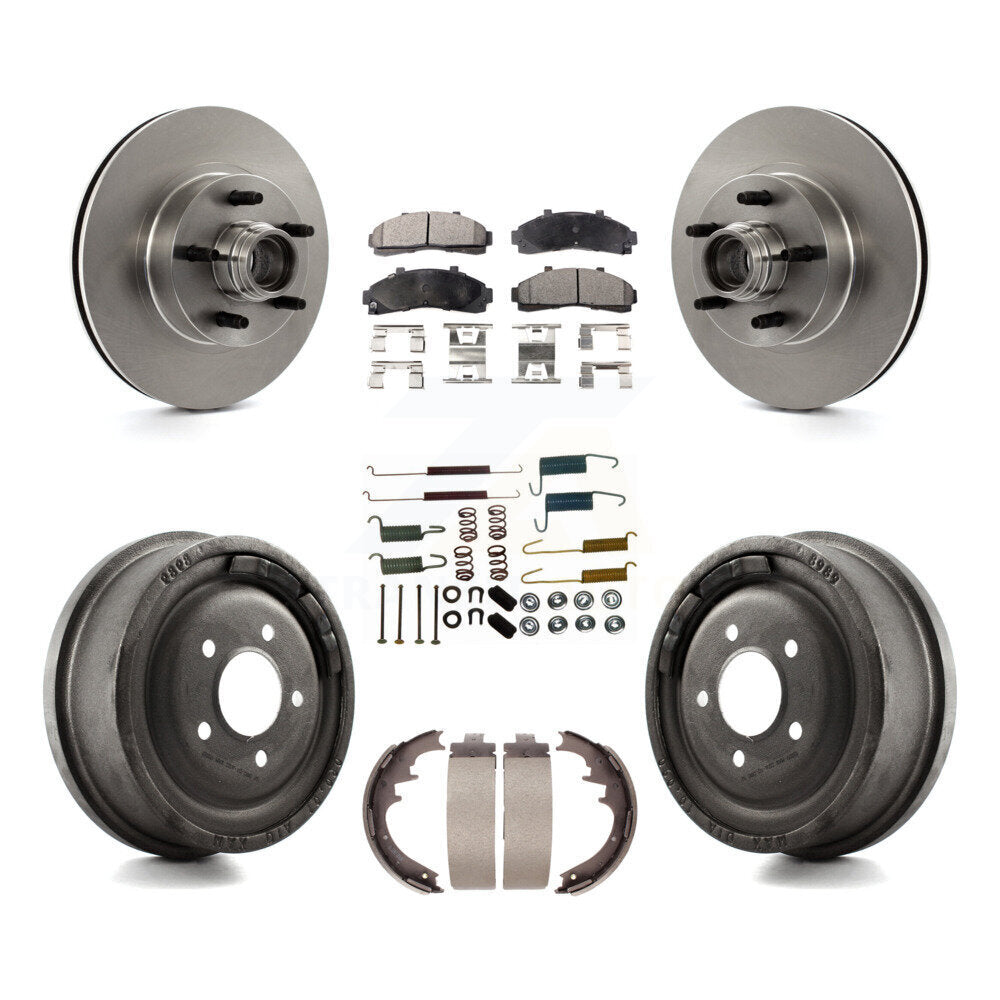 Kit de tambour à plaquettes semi-métalliques de moyeu de Rotor de frein à disque avant et arrière (7 pièces) pour la gamme Ford