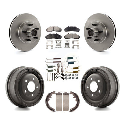 Kit de tambour à plaquettes semi-métalliques de moyeu de Rotor de frein à disque avant et arrière (7 pièces) pour la gamme Ford