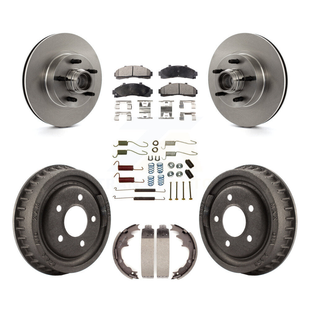 Kit de tambour à plaquettes semi-métalliques de moyeu de Rotor de frein à disque avant et arrière (7 pièces) pour la gamme Ford