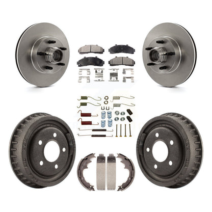 Kit de tambour à plaquettes semi-métalliques de moyeu de Rotor de frein à disque avant et arrière (7 pièces) pour la gamme Ford