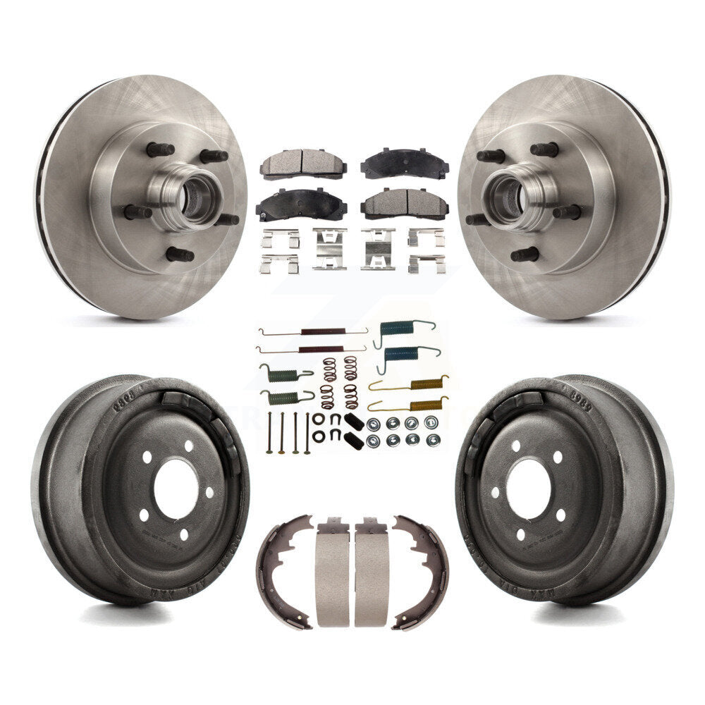 Kit de tambour à plaquettes semi-métalliques de moyeu de Rotor de frein à disque avant et arrière (7 pièces) pour Mazda B400