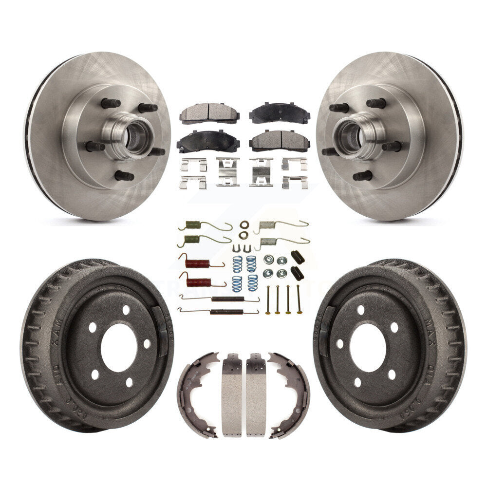 Kit de tambour à plaquettes semi-métalliques de moyeu de Rotor de frein à disque avant et arrière (7 pièces) pour Mazda B400