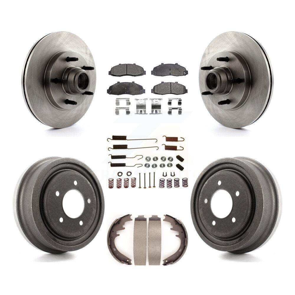 Kit de tambour à plaquettes semi-métalliques de moyeu de rotors de frein à disque avant et arrière (7 pièces) pour Ford F-15