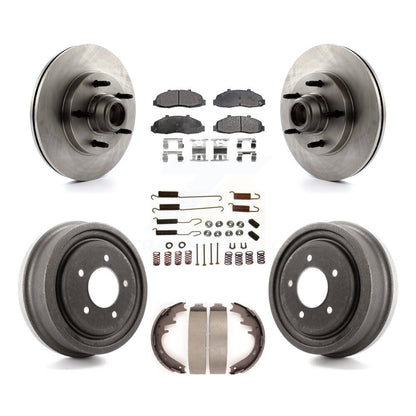 Kit de tambour à plaquettes semi-métalliques de moyeu de rotors de frein à disque avant et arrière (7 pièces) pour Ford F-15