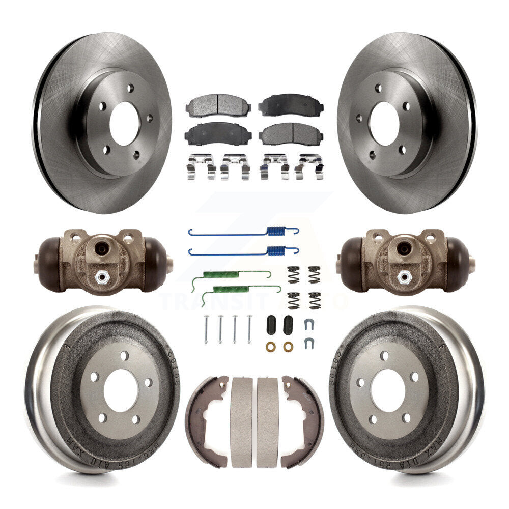 Rotors de frein avant et arrière, Kit de plaquettes et tambours semi-métalliques (9 pièces) pour Chevrolet Equino