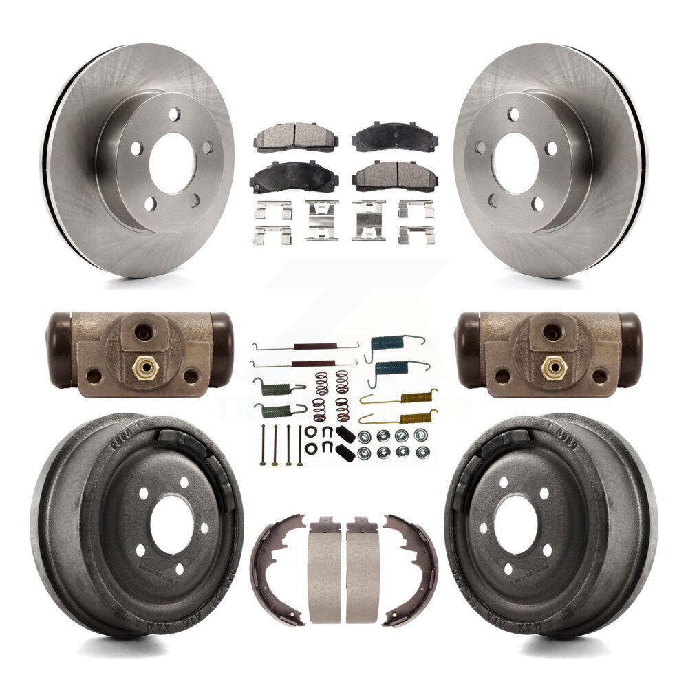 Rotors de frein avant et arrière, Kit de plaquettes et tambour semi-métalliques (9 pièces) pour Ford Ranger Mazd
