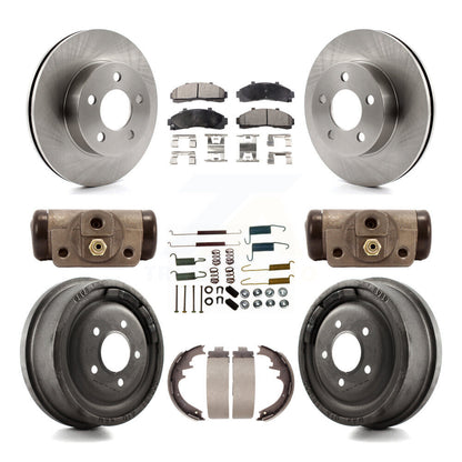 Rotors de frein avant et arrière, Kit de plaquettes et tambour semi-métalliques (9 pièces) pour Ford Ranger Mazd