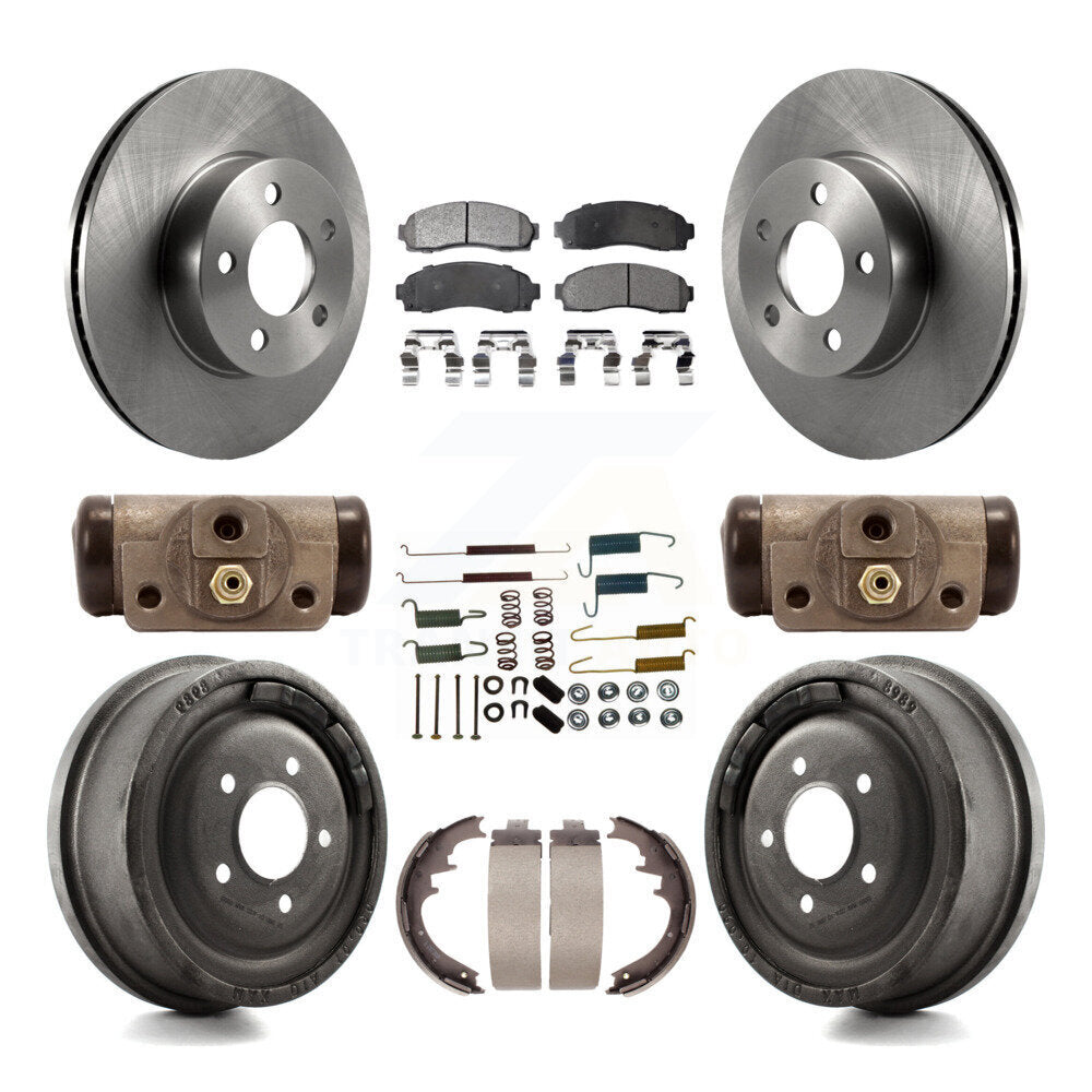 Rotors de frein avant et arrière, Kit de plaquettes et tambour semi-métalliques (9 pièces) pour Ford Ranger Mazd