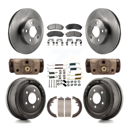 Rotors de frein avant et arrière, Kit de plaquettes et tambour semi-métalliques (9 pièces) pour Ford Ranger Mazd