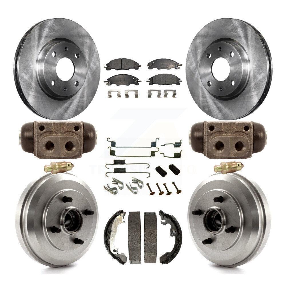Kit de disques de frein à disque avant et arrière, plaquettes semi-métalliques et tambour (9 pièces) pour Ford Focu