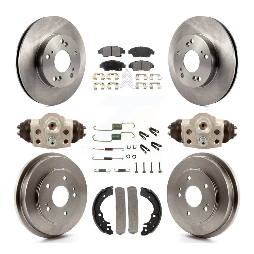 Rotor de frein à disque avant et arrière, Kit de plaquettes et de tambour semi-métalliques (9 pièces) pour Honda Civi