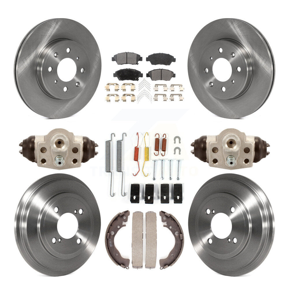 Kit de tambours à plaquettes semi-métalliques pour rotors de frein avant et arrière (9 pièces) pour Honda Fi 2015-2019