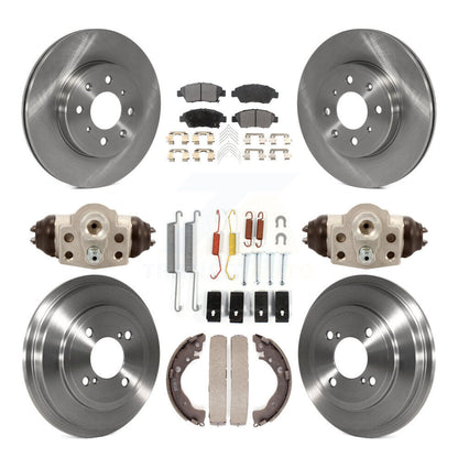 Kit de tambours à plaquettes semi-métalliques pour rotors de frein avant et arrière (9 pièces) pour Honda Fi 2015-2019