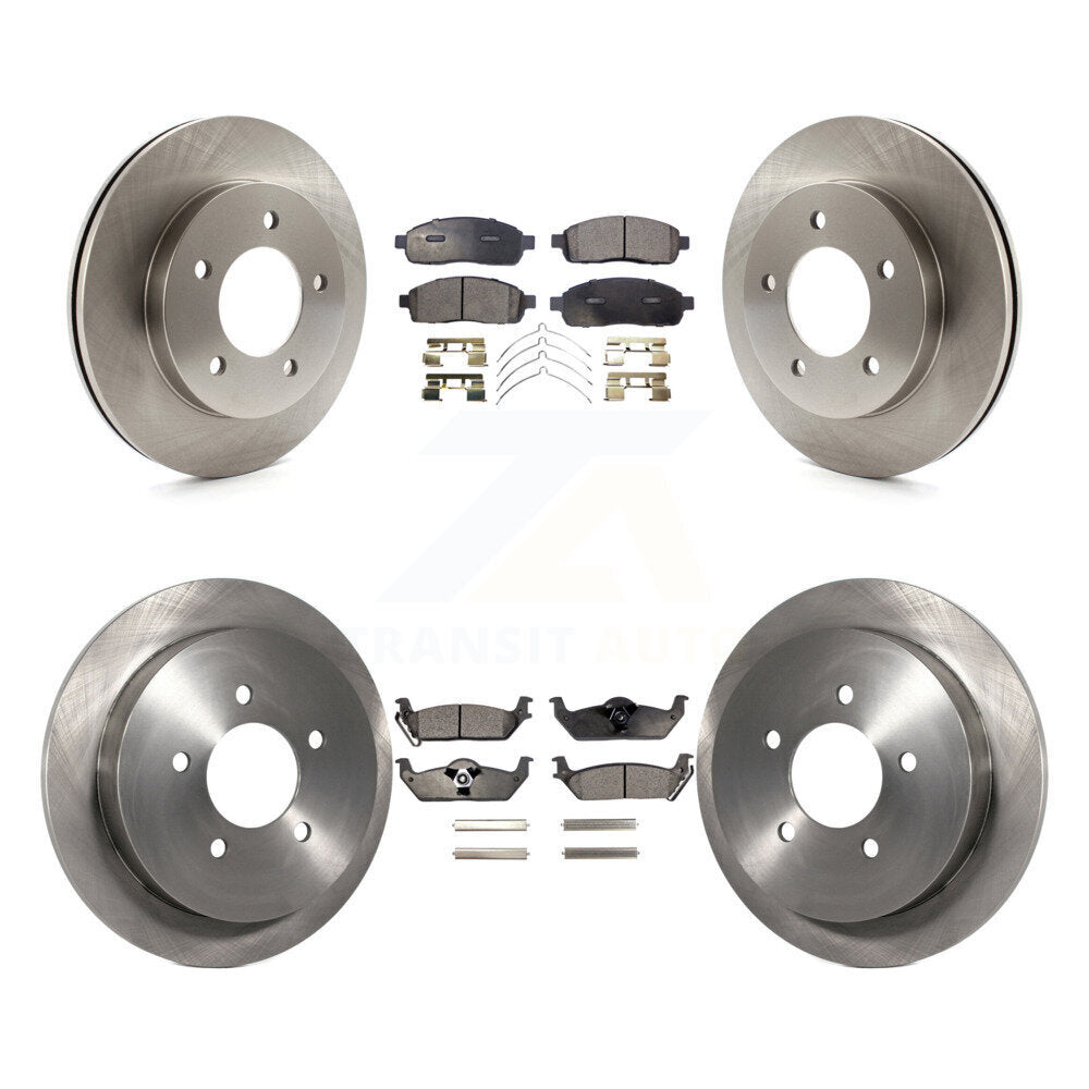 Kit de disques de frein à disque avant et arrière et plaquettes semi-métalliques pour Ford F-150 4WD 2004