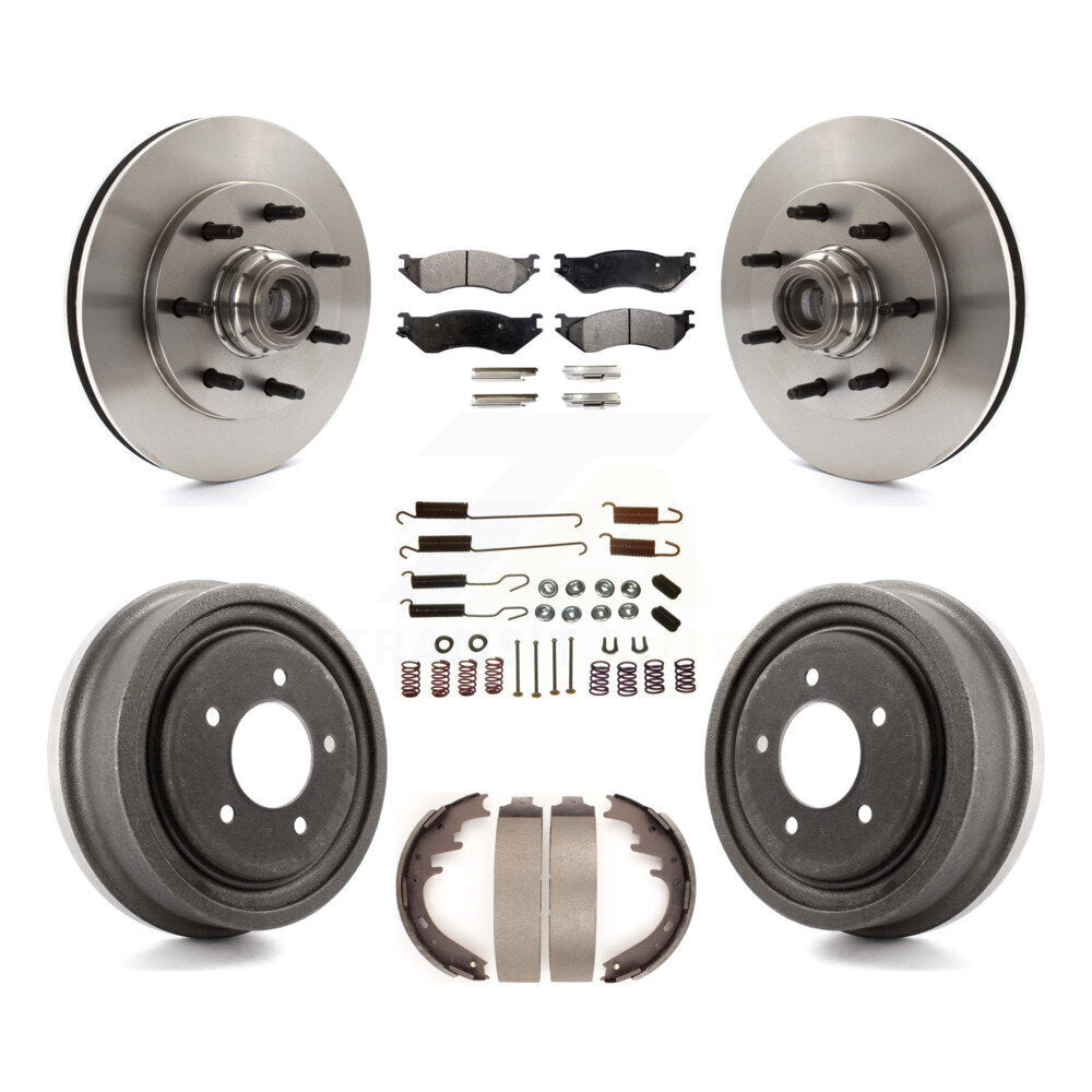 Kit de tambours à plaquettes semi-métalliques pour rotors de frein avant et arrière (7 pièces) pour Ford F-150 RW 1999