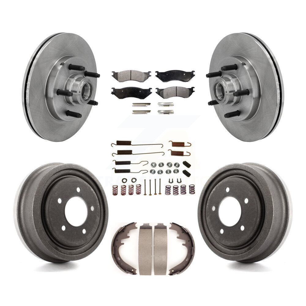 Kit de tambours à plaquettes semi-métalliques pour rotors de frein avant et arrière (7 pièces) pour Ford F-150 RW 1999
