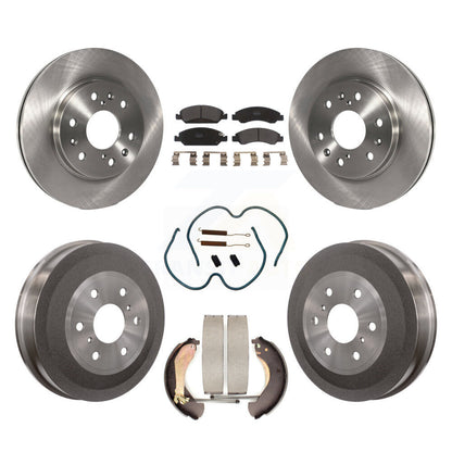 Kit de tambour à plaquettes semi-métalliques pour rotors de frein avant et arrière (7 pièces) pour Chevrolet Silverad