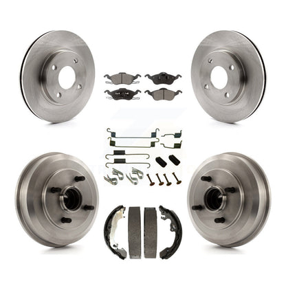 Rotors de frein à disque avant et arrière, Kit de plaquettes et de tambour semi-métalliques (7 pièces) pour Ford Focu
