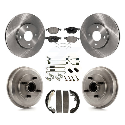 Rotors de frein à disque avant et arrière, Kit de plaquettes et de tambour semi-métalliques (7 pièces) pour Ford Focu